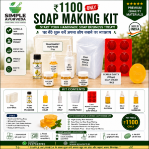 AYUCART ₹1100 Soap Making Kit with 2kg Transparent Glycerin Soap Base, Pears Fragrance, Pears 6C Soap Mould, IPA Spray and Soap Packing Pouches