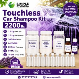 AYUCART Touchless Car Shampoo Kit ₹2200 with SLES 70%, AOS Powder, CAPB, Fragrance, Colour and Empty Bottles for High Foam Car Wash Shampoo Manufacturing